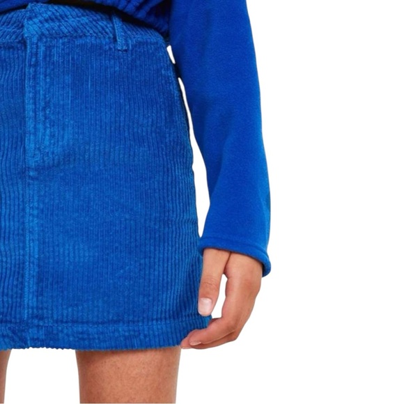 NWT BDG Urban Outfitters Wide Wale Corduroy Mini Skirt Blue Pockets Size Small - Picture 4 of 14